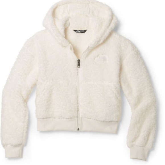 NWT The North Face Suave Oso Full-Zip Hooded Jacket - Kids. Gardenia White.